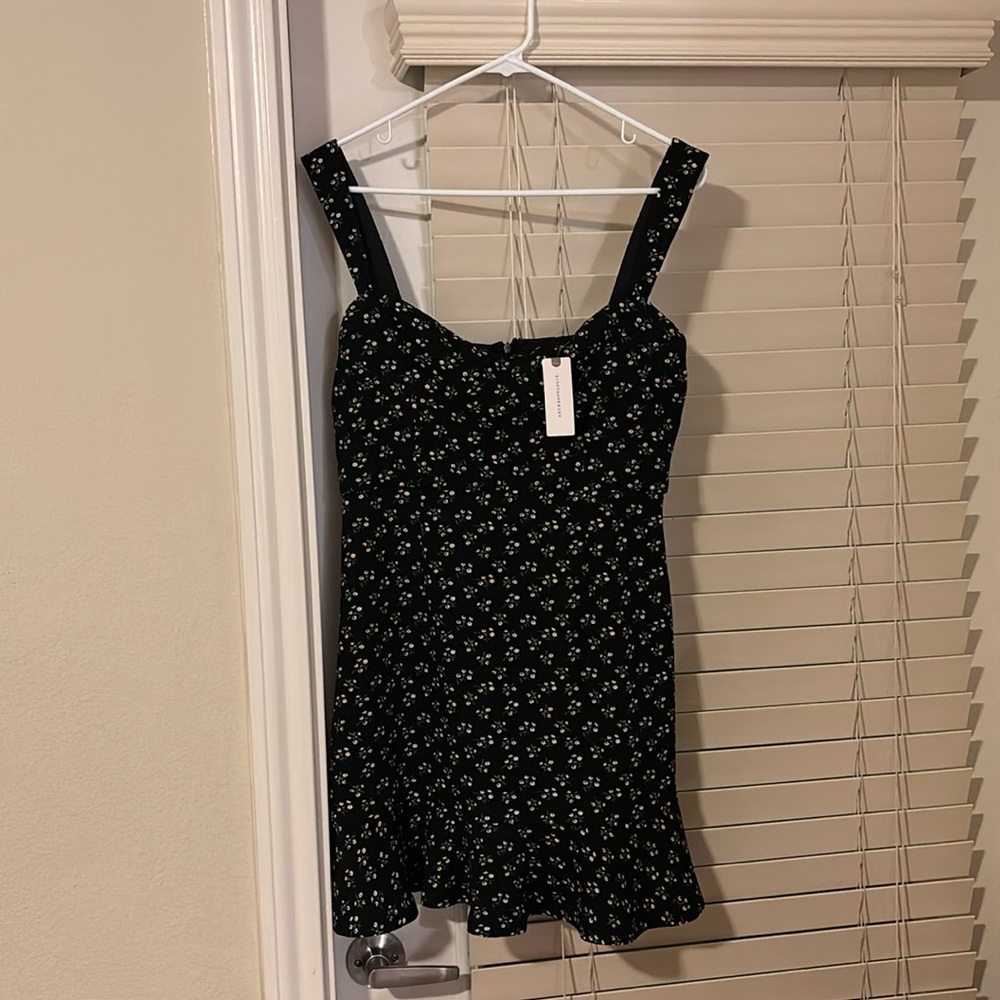 Anthropologie black floral dress